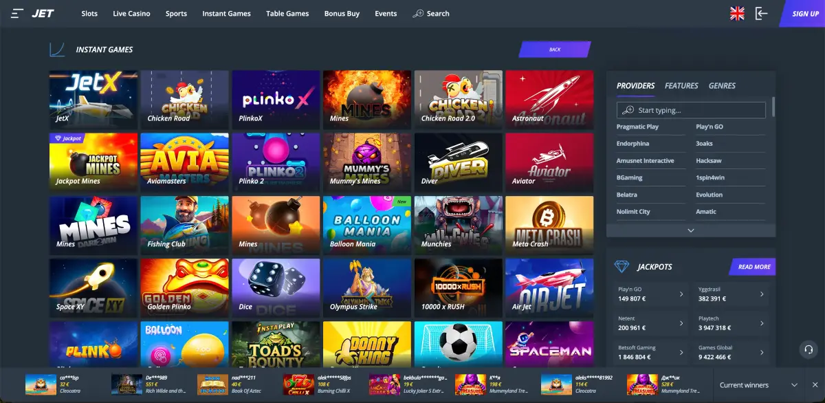 Chicken Road main game screen at Jet Casino with multiplier active