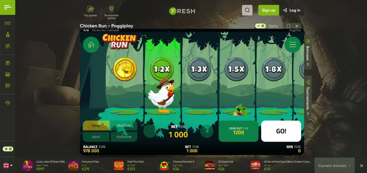 Chicken Run game showing crocodile trap animation after failed step