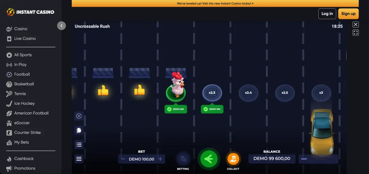 CrossyRun mechanic in Uncrossable Rush with step-based multiplier logic