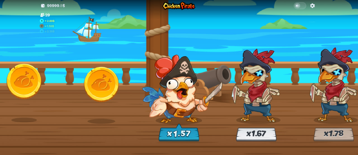 How to play Chicken Pirate crash game step by step
