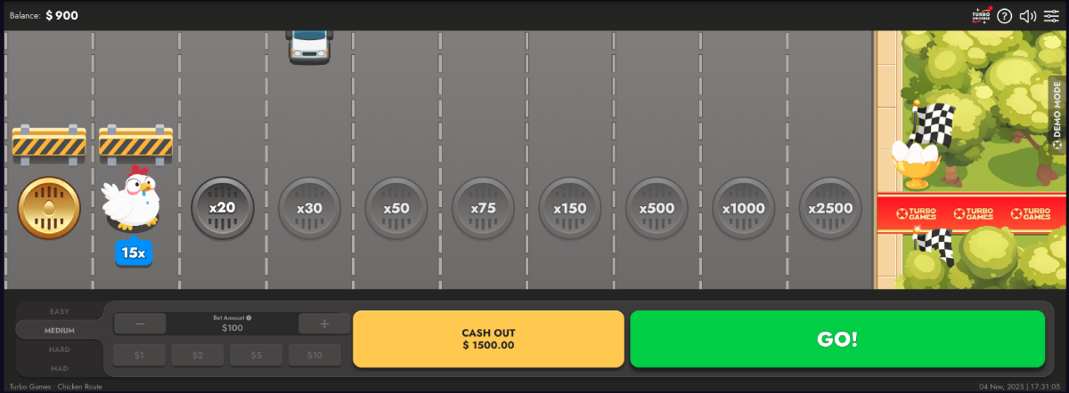 Chicken Route golden egg reward and x15 multiplier