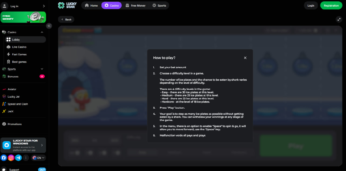Chicken Road Ice demo mode with step-based progression