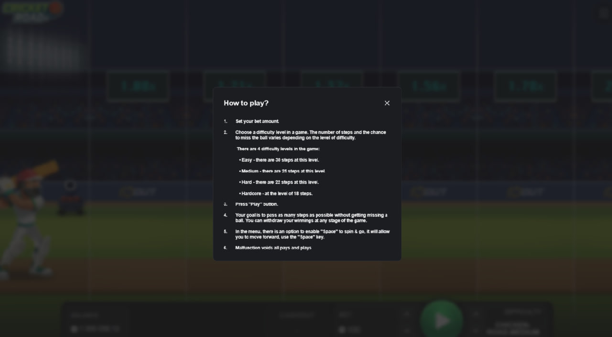 How to play Cricket Road crash game step by step How to play Cricket Road crash game step by step