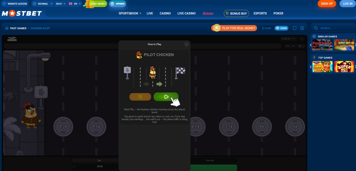 Pilot Chicken game playing experience on Mostbet casino Pilot Chicken game playing experience on Mostbet casino