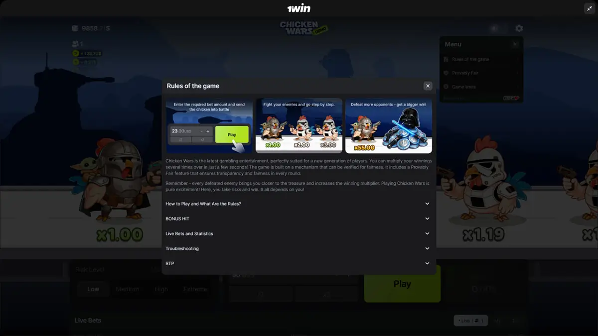 Chicken Wars app guide for mobile browser play