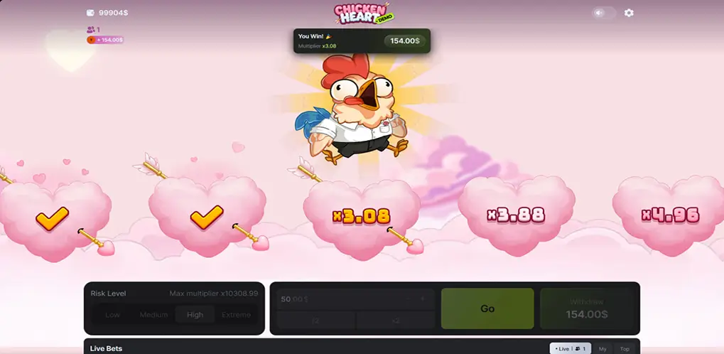 Where to play Chicken Heart in online casinos with demo and real money access
